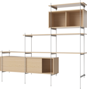 BOLIA regał ROD model 7 dąb bielony / szara stal