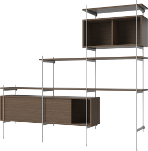 BOLIA regał ROD model 7 ciemny dąb / szara stal