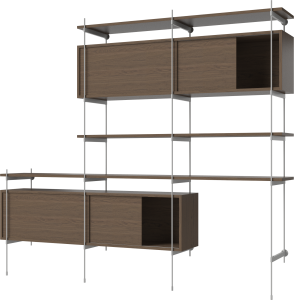 BOLIA regał ROD model 8 ciemny dąb / szara stal