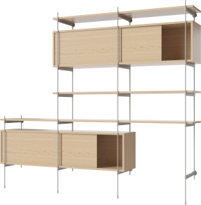 BOLIA regał ROD model 8 dąb bielony / szara stal