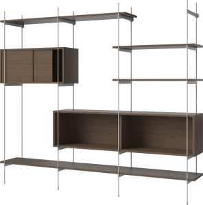 BOLIA regał ROD model 9 ciemny dąb / szara stal