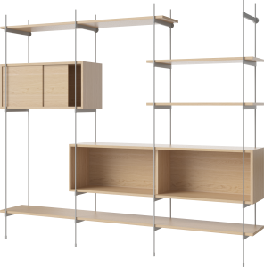 BOLIA regał ROD model 9 dąb bielony / szara stal