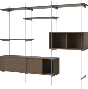 BOLIA regał ROD model 10 ciemny dąb / szara stal