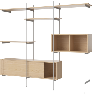 BOLIA regał ROD model 10 dąb bielony / szara stal