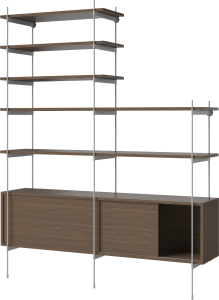 BOLIA regał ROD model 11 ciemny dąb / szara stal