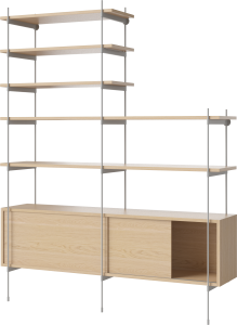 BOLIA regał ROD model 11 dąb bielony / szara stal