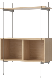 BOLIA regał ROD model 12 dąb bielony / szara stal