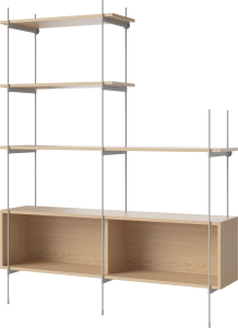 BOLIA regał ROD model 13 dąb bielony / szara stal