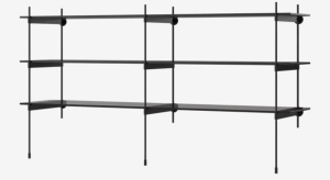 BOLIA regał ROD model 15 czarne szkło / czarna stal