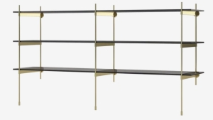 BOLIA regał ROD model 15 czarne szkło / mosiądz