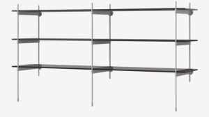 BOLIA regał ROD model 15 czarne szkło / szara stal