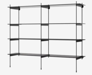 BOLIA regał ROD model 17 czarne szkło / czarna stal