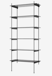 BOLIA regał ROD model 18 czarne szkło / czarna stal