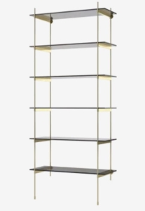 BOLIA regał ROD model 18 czarne szkło / mosiądz