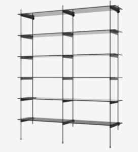 BOLIA regał ROD model 19 czarne szkło / czarna stal