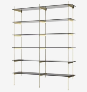 BOLIA regał ROD model 19 czarne szkło / mosiądz