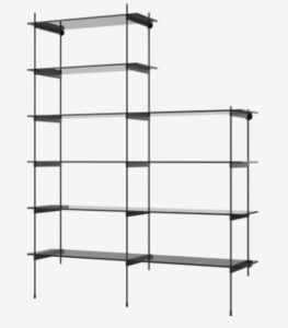 BOLIA regał ROD model 20 czarne szkło / czarna stal