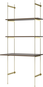 BOLIA regał ROD OFFICE ciemny dąb / mosiądz