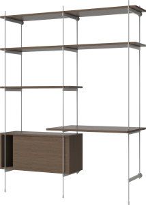 BOLIA regał ROD OFFICE DOUBLE ciemny dąb / szara stal