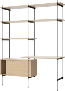 BOLIA regał ROD OFFICE DOUBLE dąb bielony / czarna stal