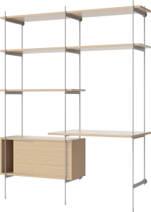 BOLIA regał ROD OFFICE DOUBLE dąb bielony / szara stal