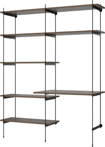 BOLIA regał ROD OFFICE DOUBLE 2 ciemny dąb / czarna stal