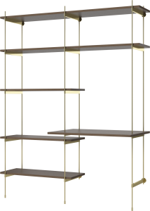 BOLIA regał ROD OFFICE DOUBLE 2 ciemny dąb / mosiądz