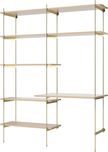 BOLIA regał ROD OFFICE DOUBLE 2 dąb bielony / mosiądz