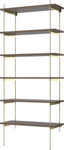 BOLIA regał ROD model 18 ciemny dąb / mosiądz