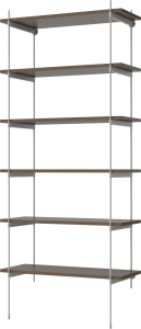 BOLIA regał ROD model 18 ciemny dąb / szara stal