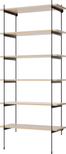 BOLIA regał ROD model 18 dąb bielony / czarna stal