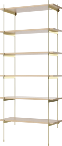 BOLIA regał ROD model 18 dąb bielony / mosiądz