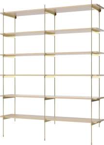 BOLIA regał ROD model 19 dąb bielony / mosiądz