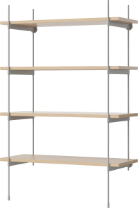 BOLIA regał ROD model 16 dąb bielony / szara stal