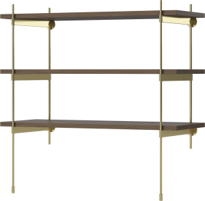 BOLIA regał ROD model 14 ciemny dąb / mosiądz