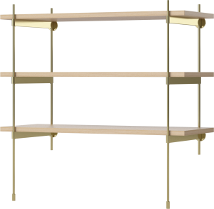 BOLIA regał ROD model 14 dąb bielony / mosiądz