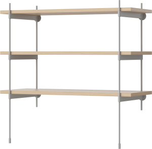 BOLIA regał ROD model 14 dąb bielony / szara stal