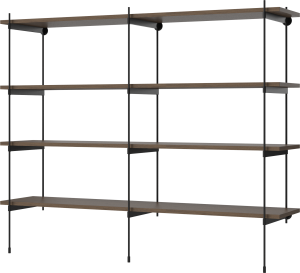 BOLIA regał ROD model 17 ciemny dąb / mosiądz