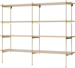 BOLIA regał ROD model 17 dąb bielony / mosiądz