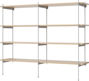 BOLIA regał ROD model 17 dąb bielony / szara stal