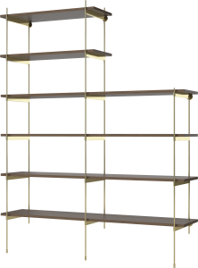 BOLIA regał ROD model 20 ciemny dąb / mosiądz