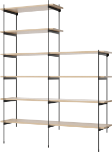 BOLIA regał ROD model 20 dąb bielony / czarna stal