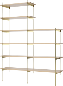 BOLIA regał ROD model 20 dąb bielony / mosiądz