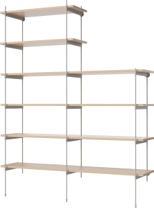 BOLIA regał ROD model 20 dąb bielony / szara stal