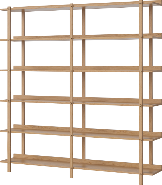 Kari Shelving Tall - double (6 long legs)_Oiled oak Veneer_TSCA 04-155-05_00001_angle.png
