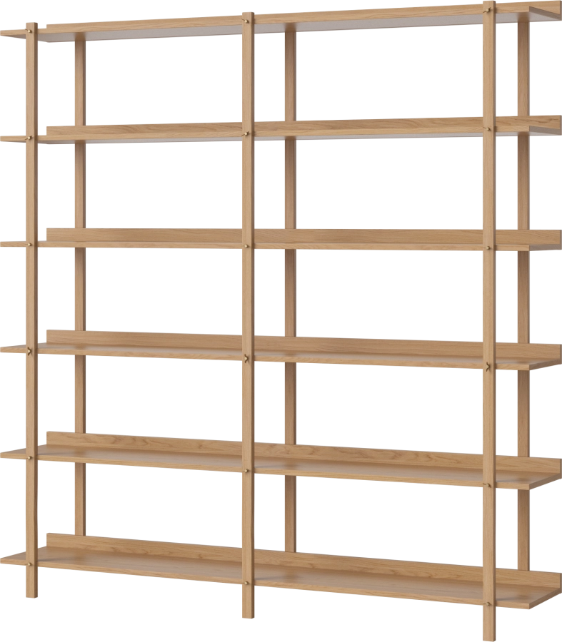 Kari Shelving Tall - double (6 long legs)_Oiled oak Veneer_TSCA 04-155-05_00001_angle.png
