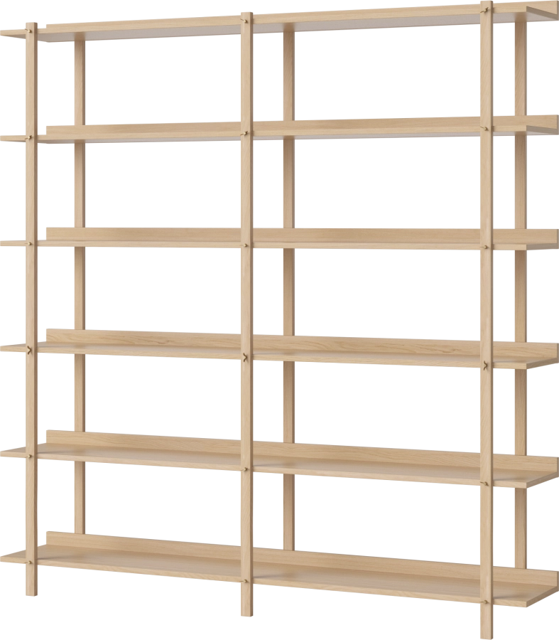 Kari Shelving Tall - double (6 long legs)_White pigmented oiled oak Veneer_TSCA 04-155-05_00002_angle.png