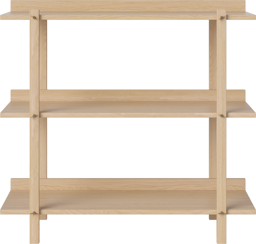Kari Shelving Low - single (4 short legs)_White pigmented oiled oak Veneer_TSCA 04-155-10_00002.png