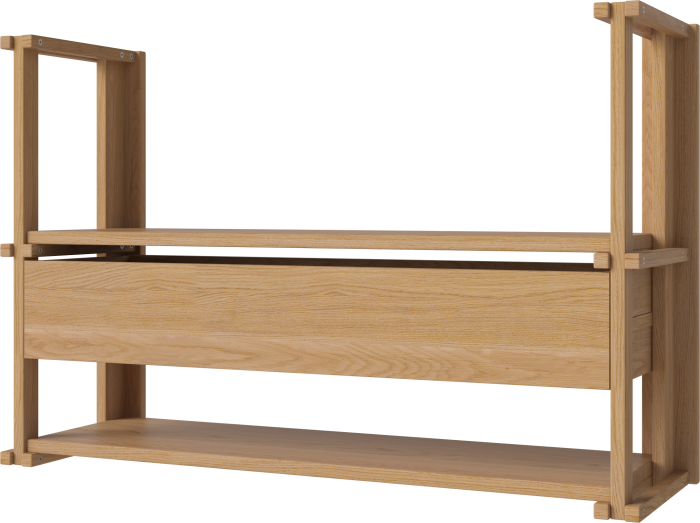 Friedman Wall Combination - single with drawer_Oiled oak Solid 00-153-11_00001_angle.png