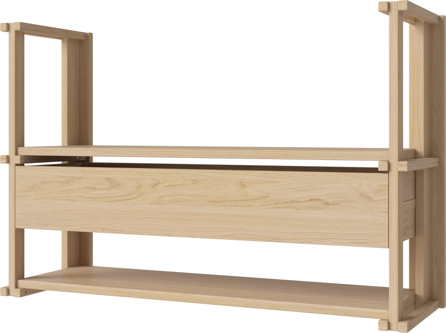 Friedman Wall Combination - single with drawer_White pigmented oiled oak Solid 00-153-11_00002_angle.png